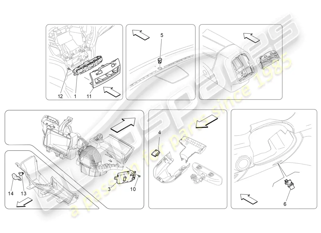 maserati ghibli (2017) a/c unit: electronic control diagrama de piezas