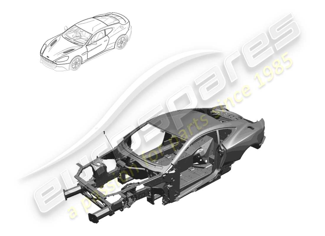 aston martin vanquish (2014) cuerpo en blanco diagrama de piezas