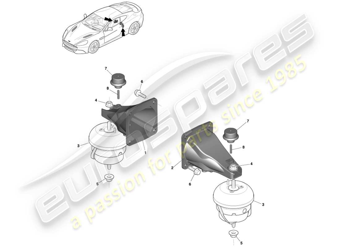 aston martin vanquish (2013) montajes del tren motriz diagrama de piezas