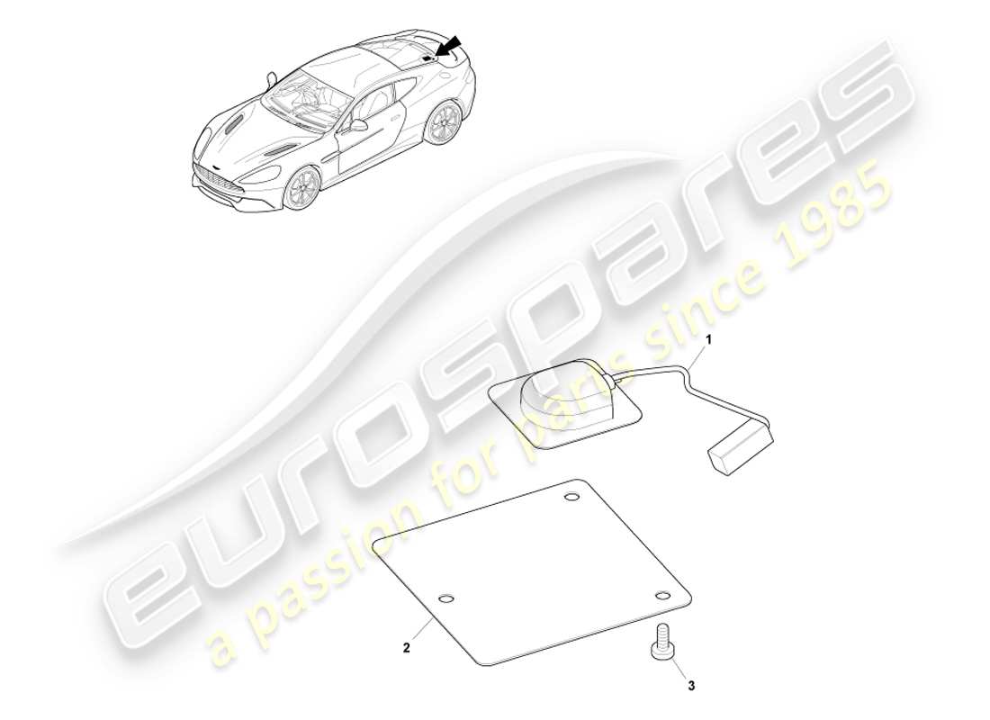 aston martin vanquish (2013) antena gps, coupé diagrama de piezas