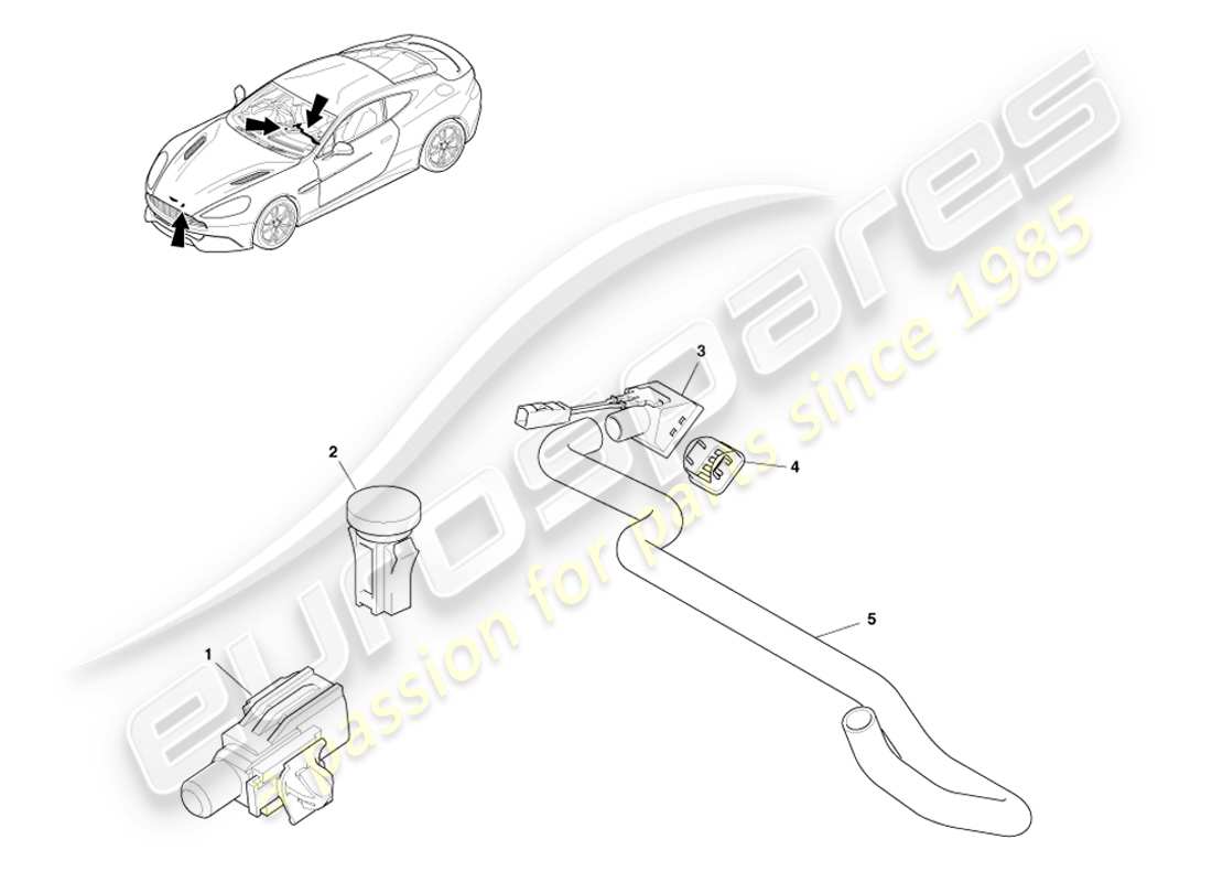 aston martin vanquish (2014) sensores diagrama de piezas
