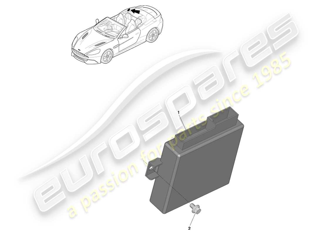 aston martin vanquish (2013) módulo de control de techo diagrama de piezas