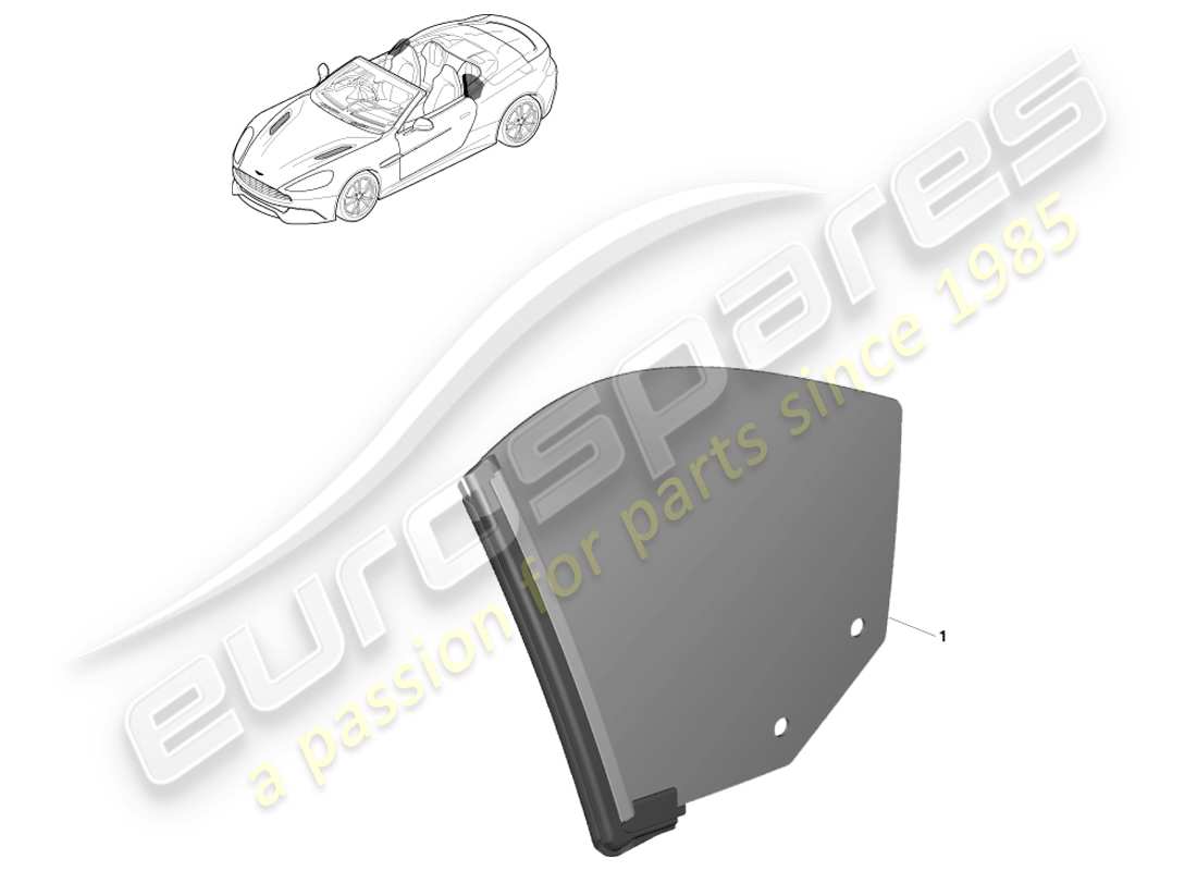 aston martin vanquish (2014) vidrio del cuarto trasero, diagrama de piezas de volante