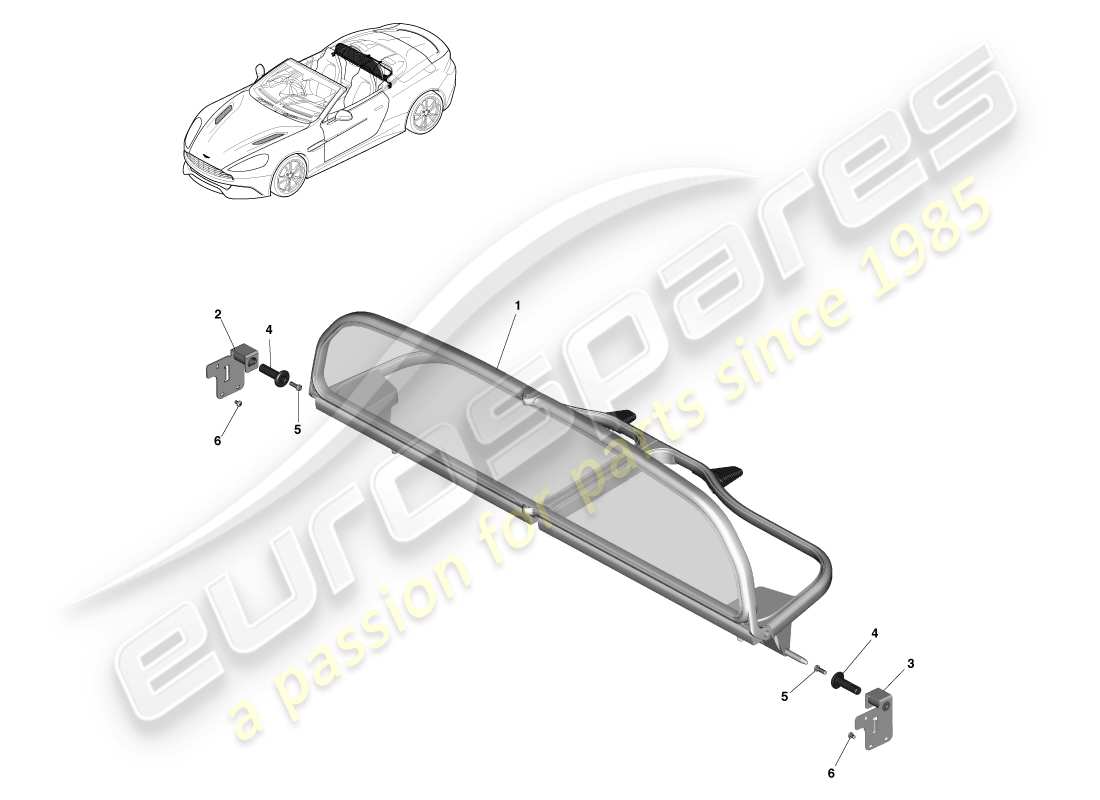 aston martin vanquish (2013) deflector de viento diagrama de piezas