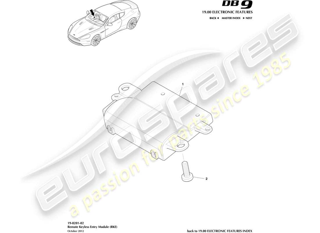 aston martin db9 (2016) diagrama de piezas rke