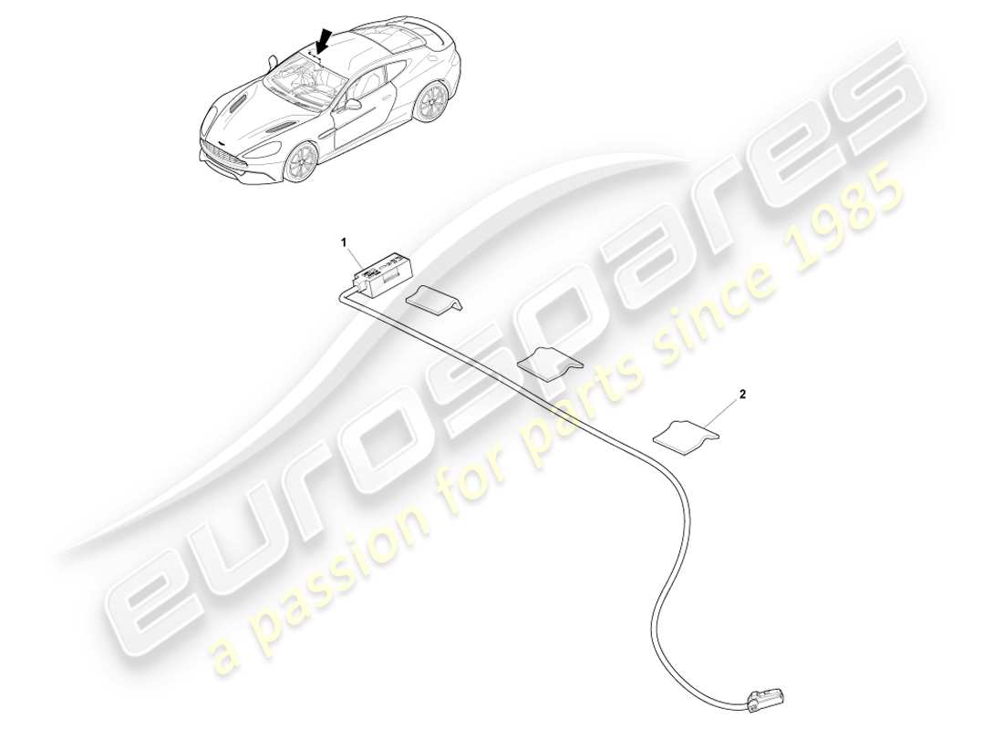 aston martin vanquish (2014) micrófono diagrama de piezas
