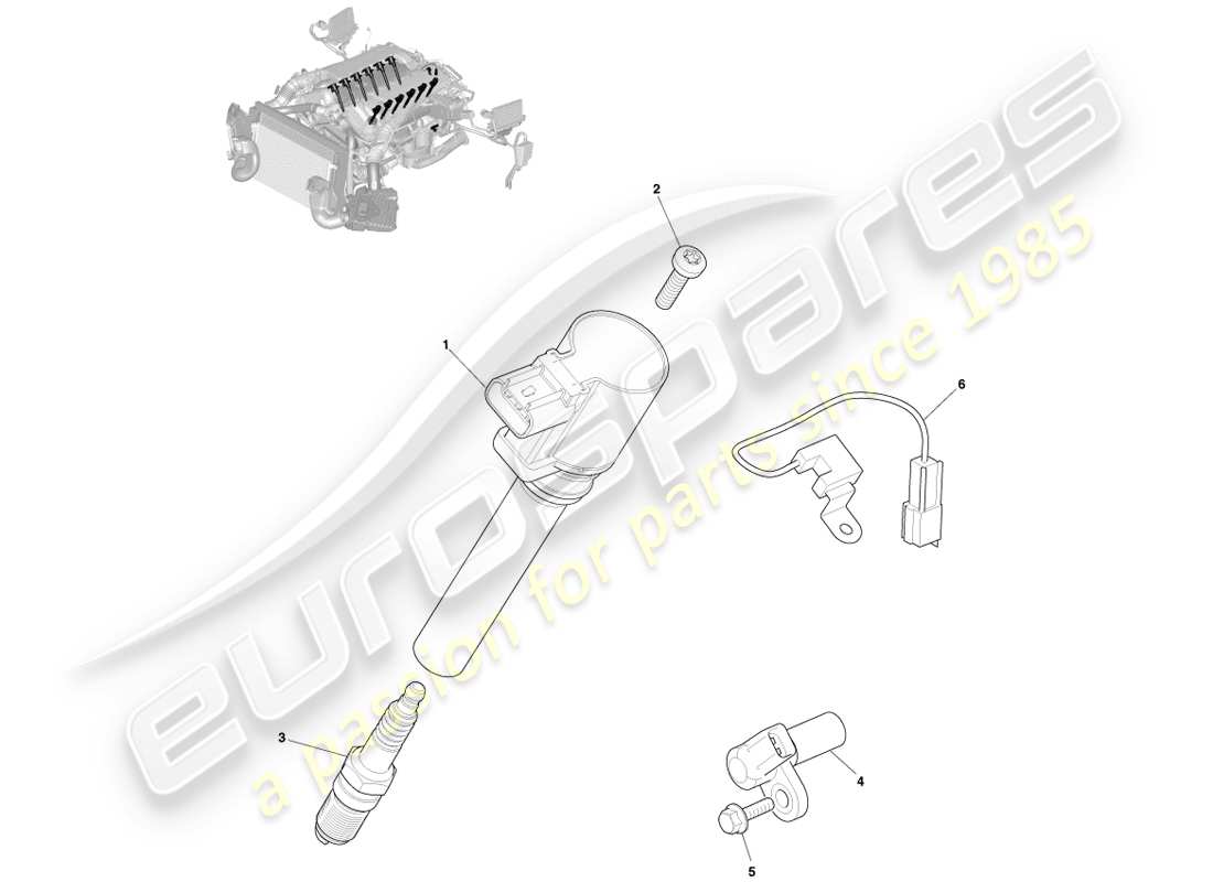 aston martin vanquish (2014) diagrama de piezas de encendido