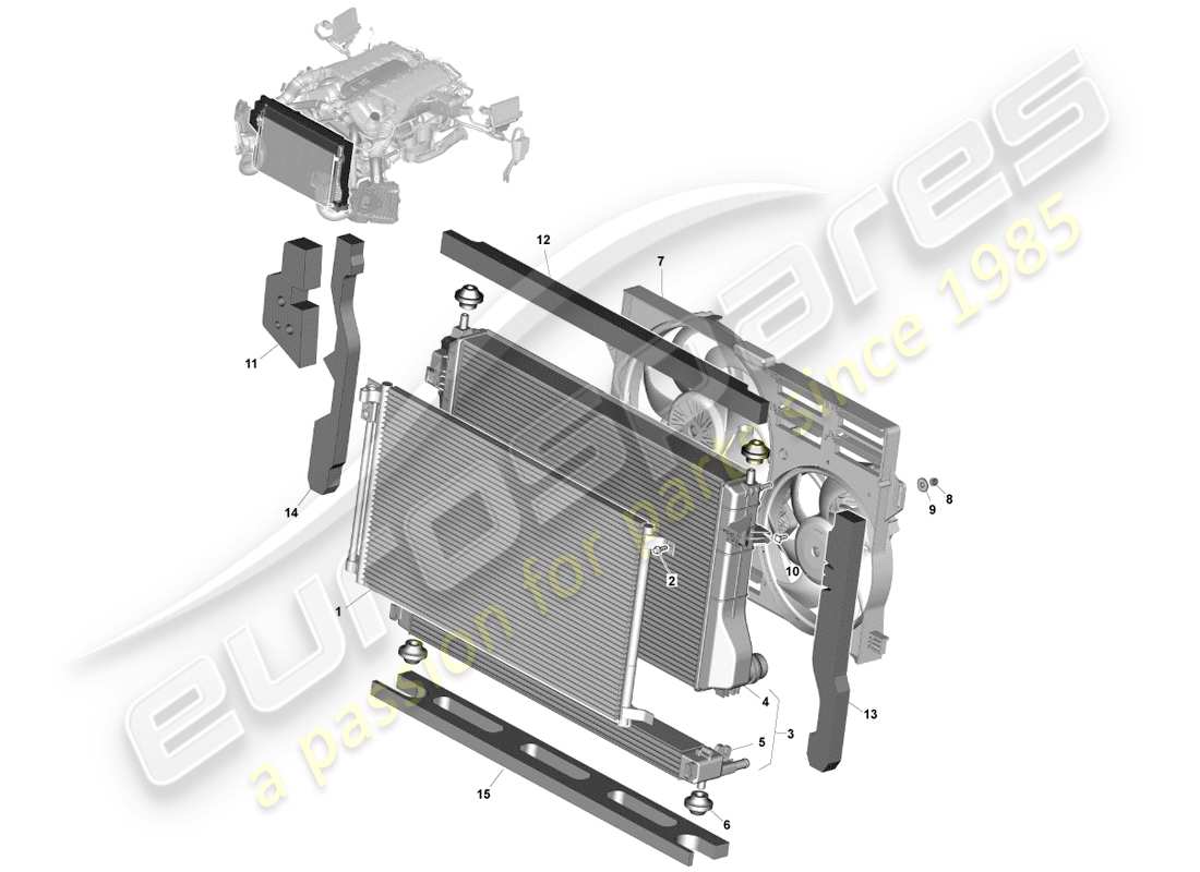 aston martin vanquish (2013) refrigeración del motor, ajuste de línea diagrama de piezas