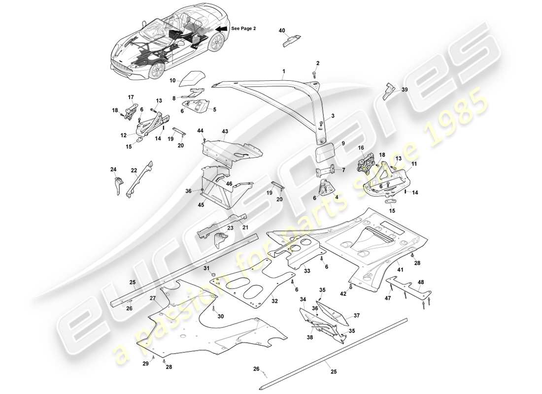aston martin vanquish (2014) piezas auxiliares, volante, página 1 diagrama de piezas