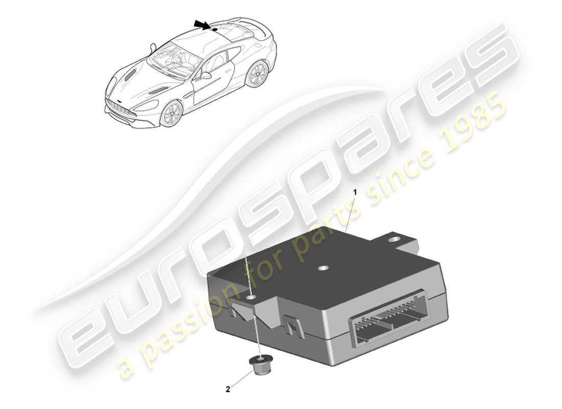 aston martin vanquish (2014) controlador de pestillo de arranque diagrama de piezas