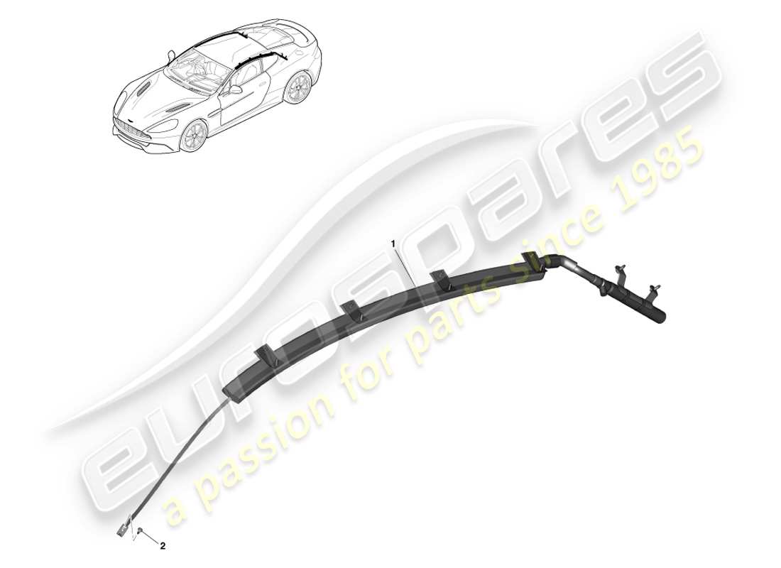 aston martin vanquish (2014) airbag de cortina, diagrama de piezas del cupé