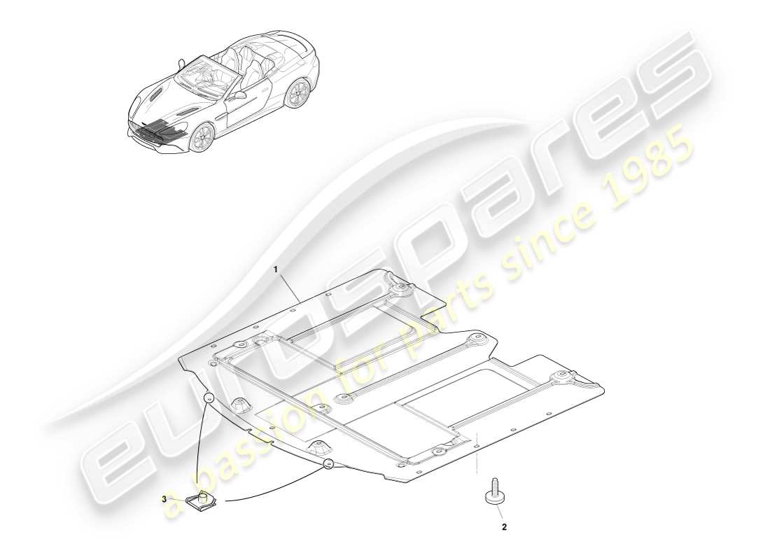 aston martin vanquish (2013) bandeja inferior delantera, volante diagrama de piezas