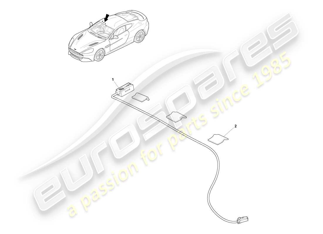 aston martin vanquish (2013) micrófono diagrama de piezas