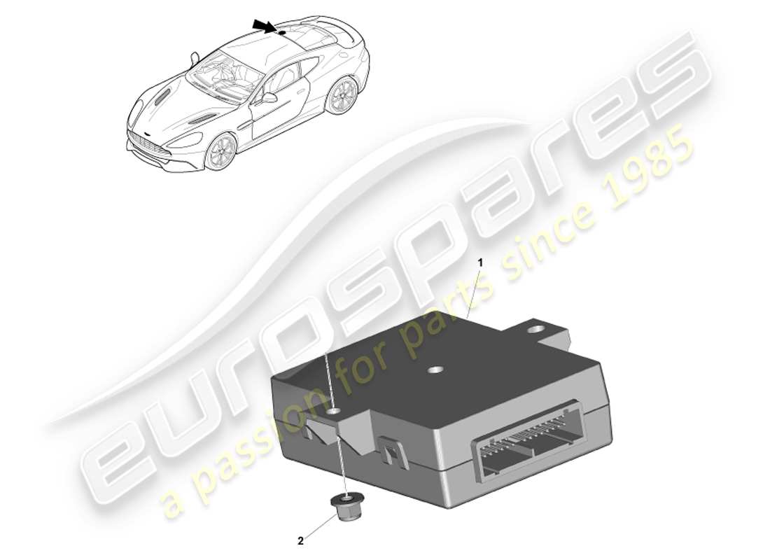 aston martin vanquish (2013) controlador de pestillo de arranque diagrama de piezas