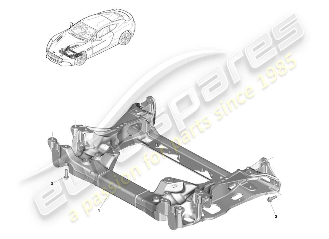 aston martin vanquish (2014) diagrama de piezas del subchasis delantero