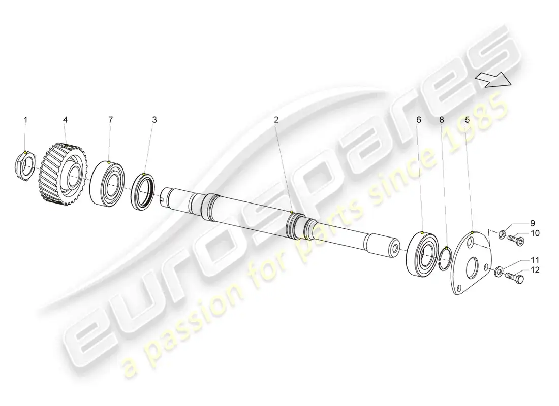 lamborghini gallardo spyder (2006) eje de entrada diagrama de piezas