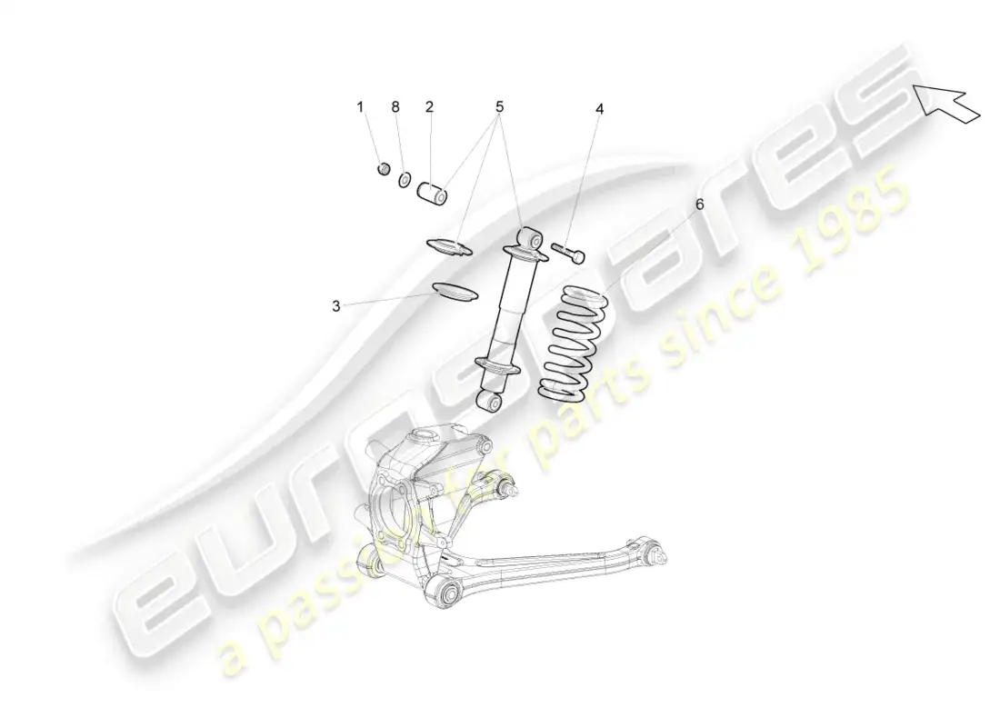 lamborghini lp570-4 sl (2012) amortiguadores trasero diagrama de piezas