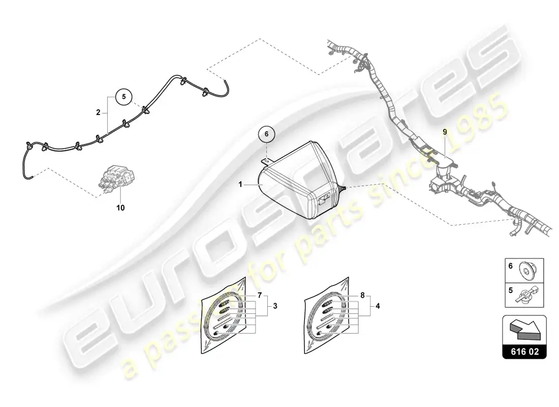 lamborghini urus (2021) aparato para levantar diagrama de piezas