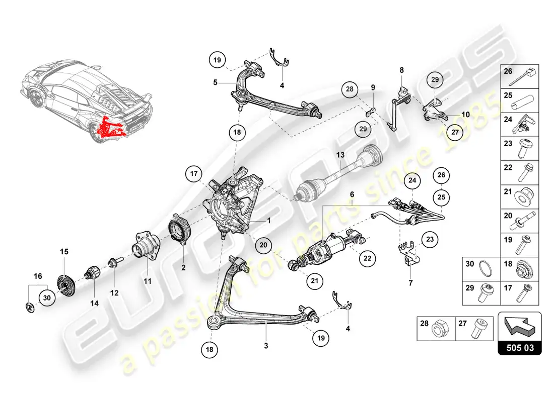 lamborghini sto (2022) guía diagrama de piezas