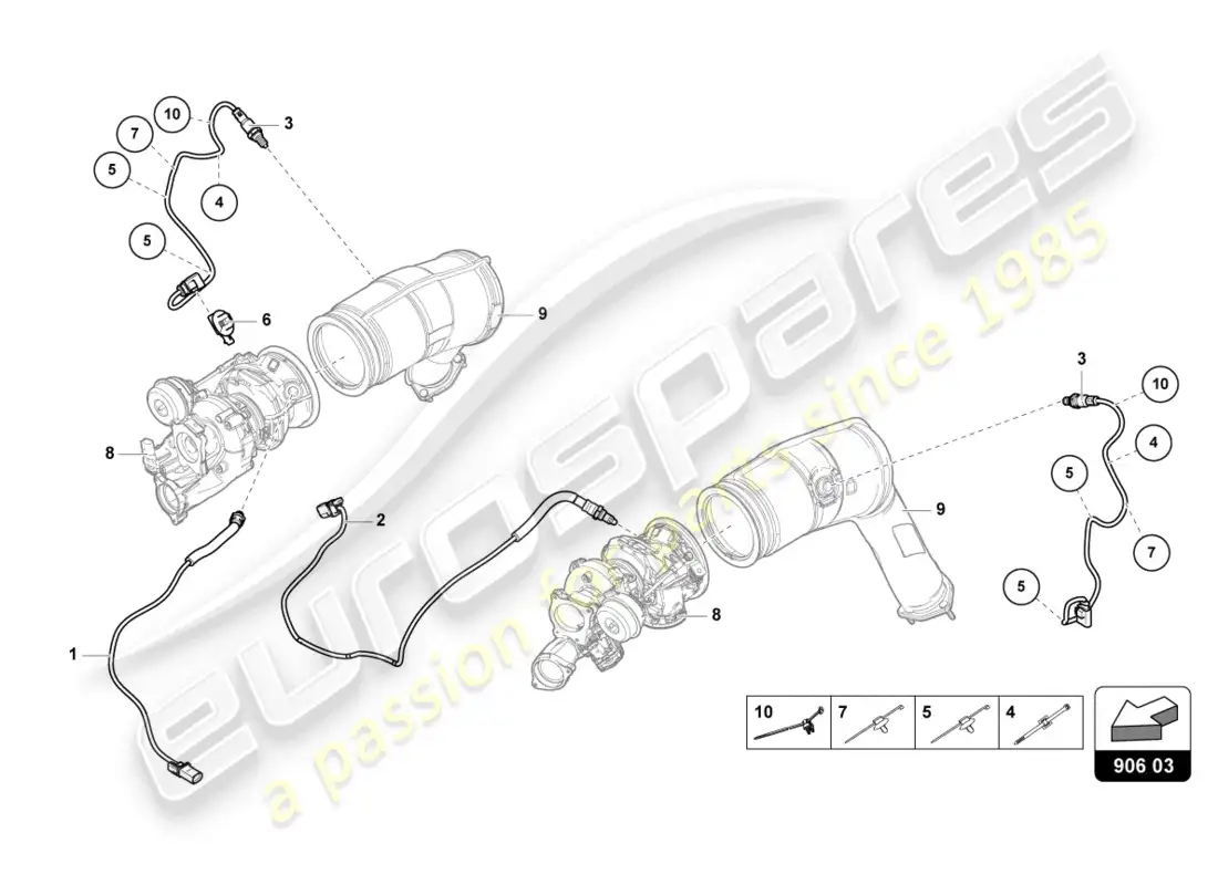 lamborghini urus (2022) sonda lambda diagrama de piezas