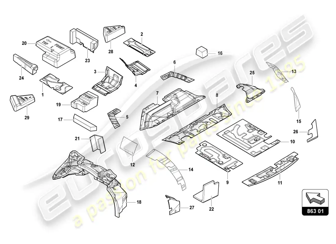 lamborghini urus (2022) mojadura diagrama de piezas