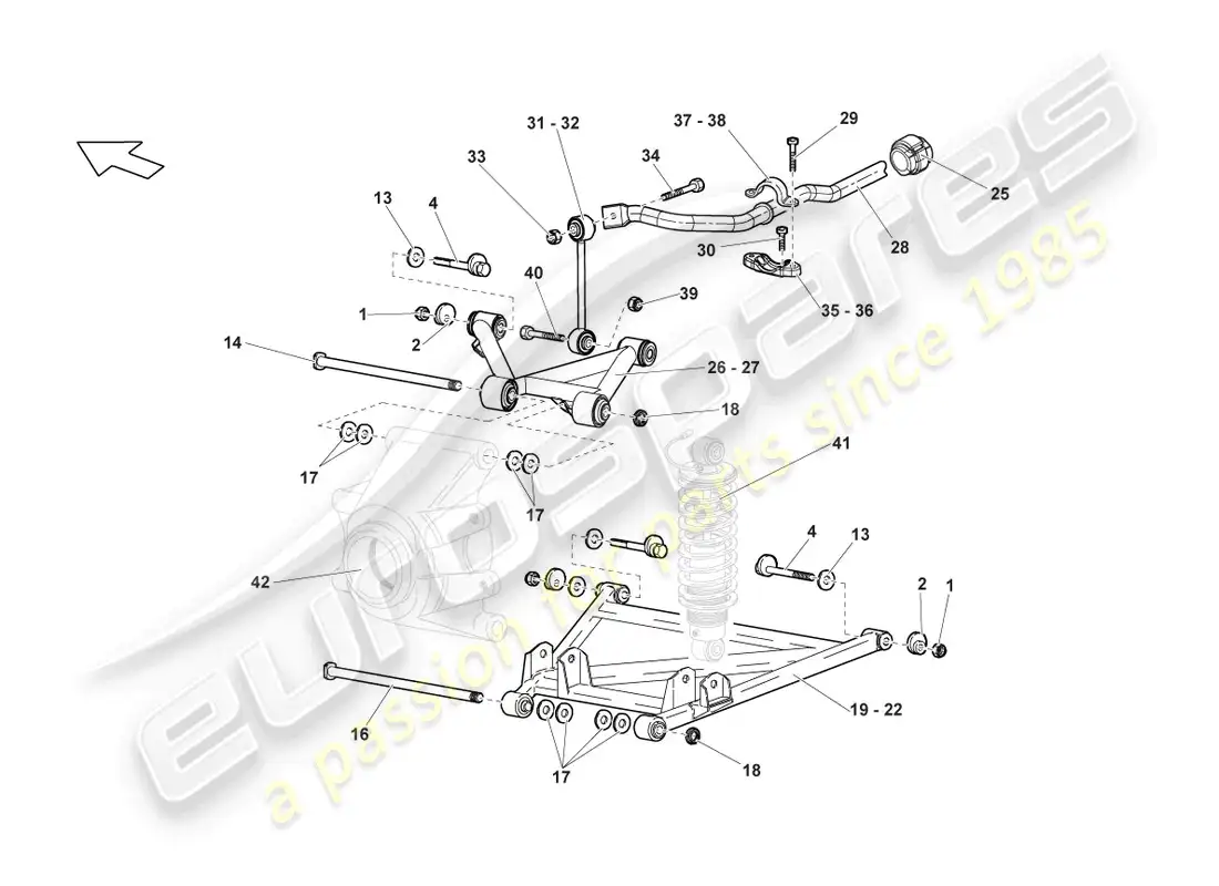 lamborghini reventon obús trasero diagrama de piezas