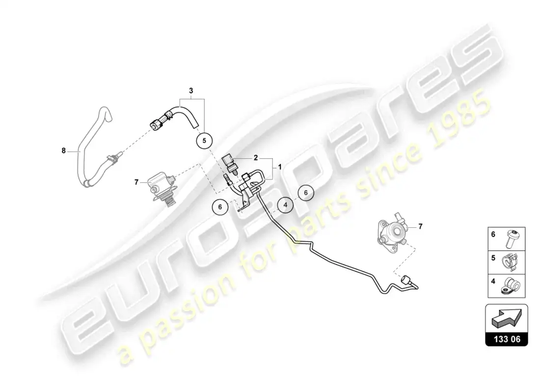 lamborghini urus (2022) línea de suministro de combustible diagrama de piezas