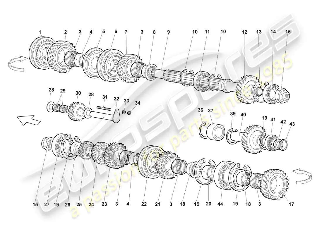 lamborghini lp640 coupe (2008) eje de salida diagrama de piezas