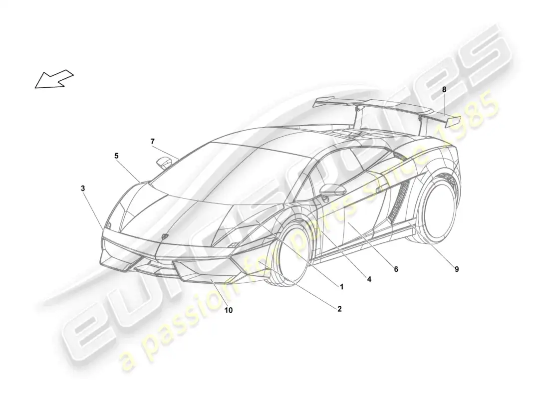lamborghini blancpain sts (2013) decorative adhesive strips diagrama de piezas