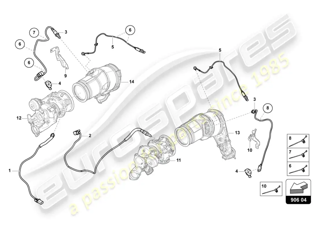 lamborghini urus (2022) sonda lambda opf diagrama de piezas