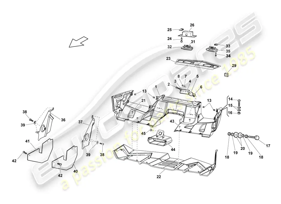 lamborghini reventon roadster parachoques trasero diagrama de piezas