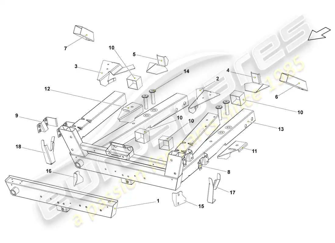 lamborghini lp550-2 spyder (2012) carrocería parte delantera inferior diagrama de piezas