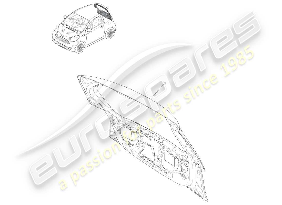 aston martin cygnet (2012) diagrama de piezas del panel biw del portón trasero