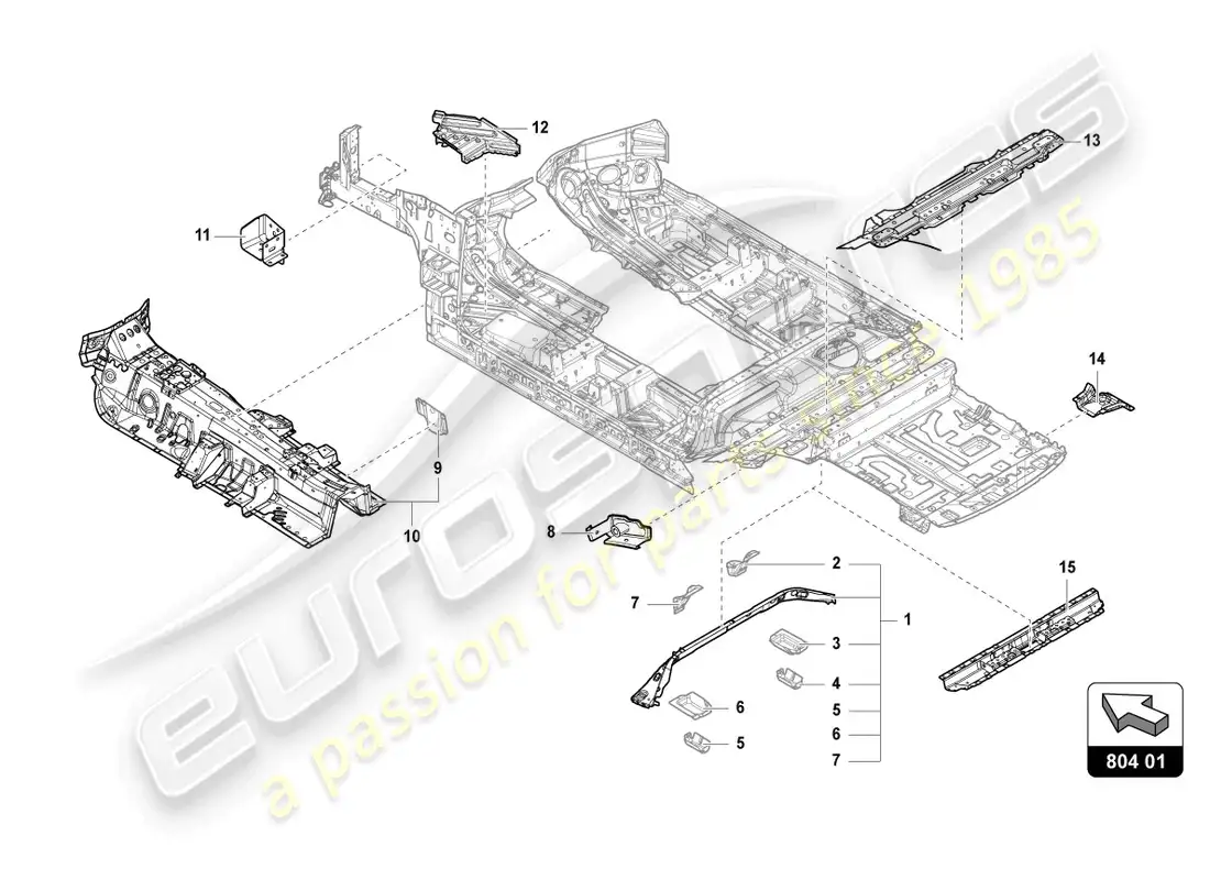 lamborghini urus s (2023) bajos diagrama de piezas