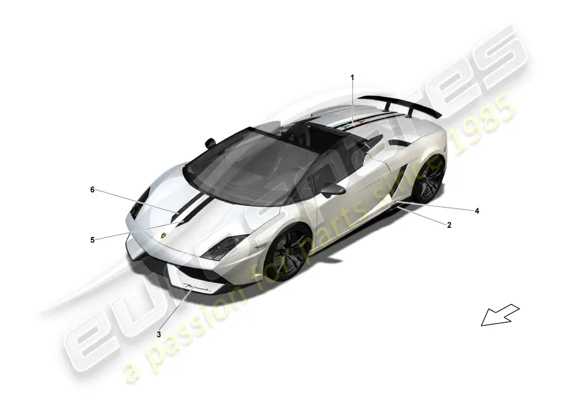 lamborghini lp570-4 spyder performante (2012) decorative adhesive strips diagrama de piezas
