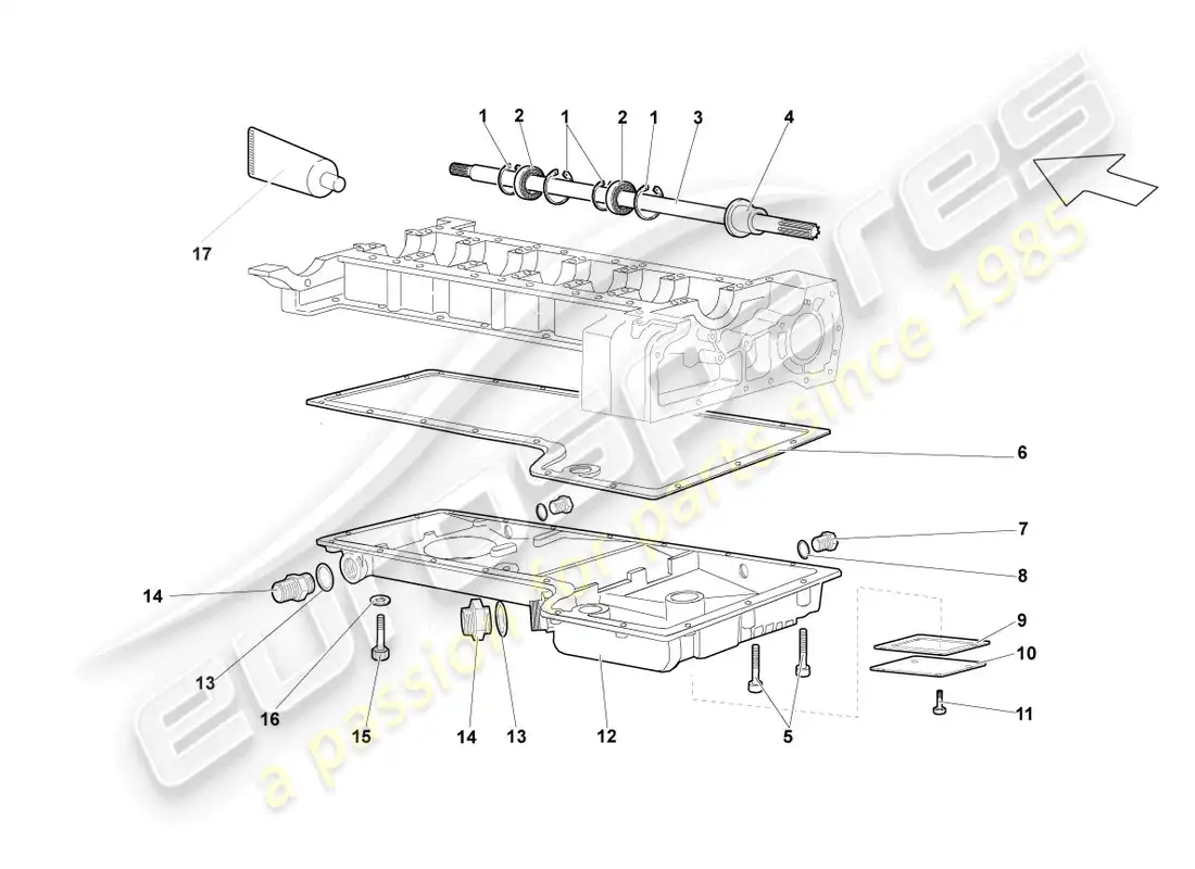 lamborghini reventon cárter de aceite diagrama de piezas