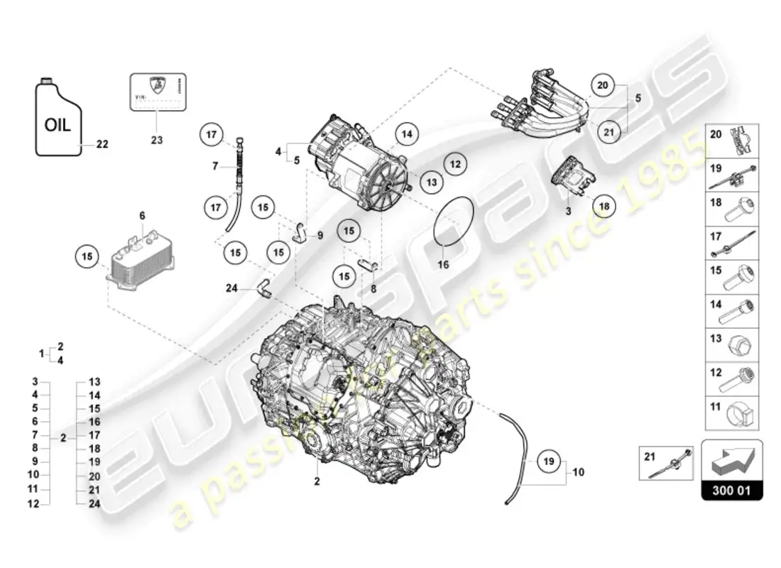 lamborghini revuelto coupe (2024) caja de cambios automática diagrama de piezas