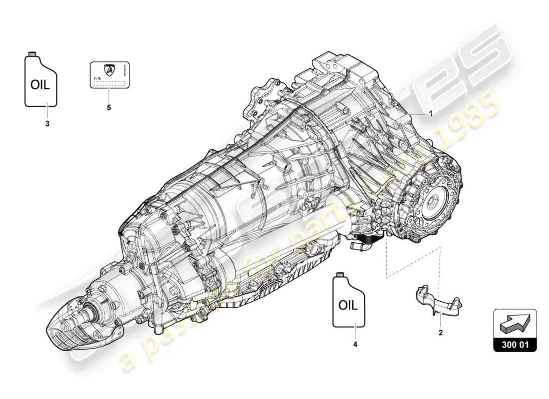 lamborghini urus (2020) caja de cambios completa diagrama de piezas