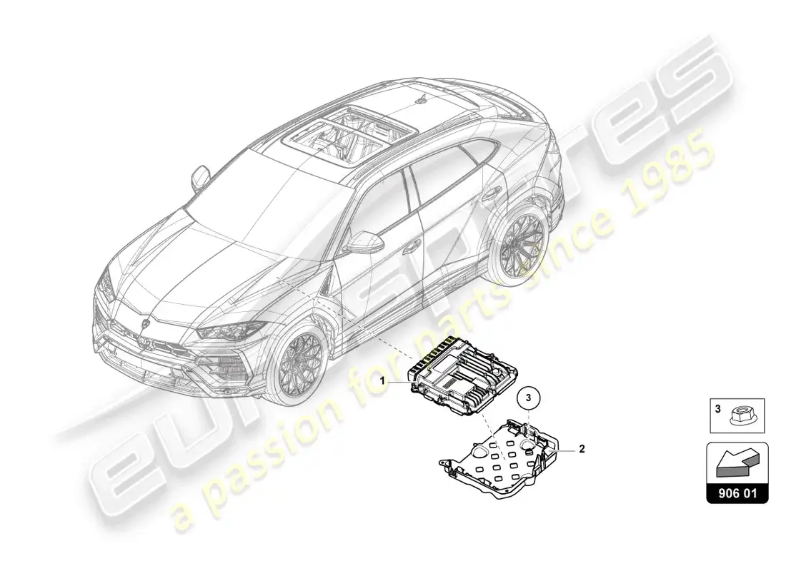lamborghini urus (2021) unidad de control para motor gasolina diagrama de piezas