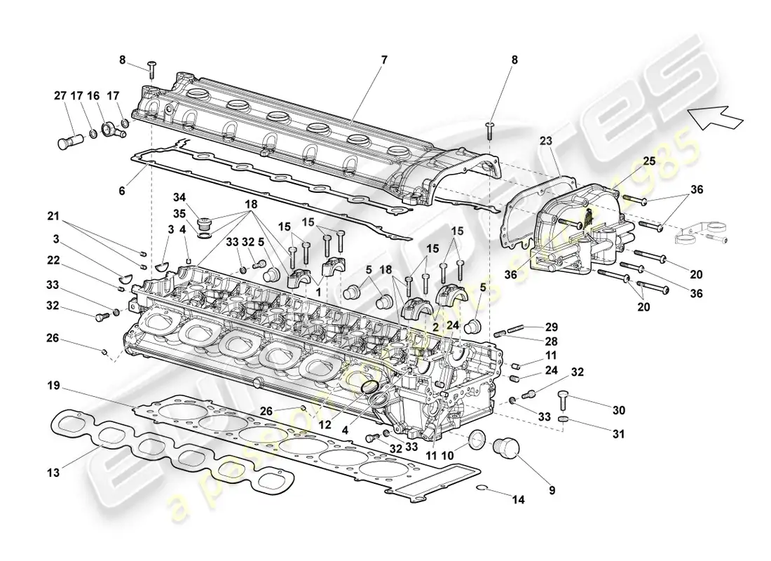 lamborghini reventon culata izquierda diagrama de piezas