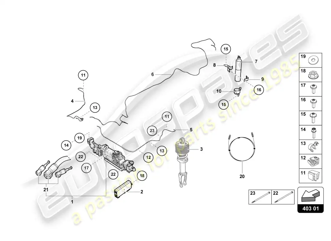 lamborghini sto (2022) aparato para levantar diagrama de piezas