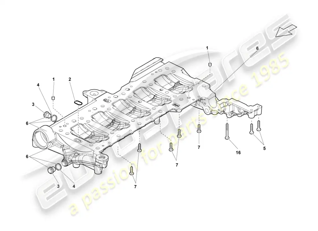 lamborghini lp560-4 spider (2014) cárter de aceite del motor diagrama de piezas