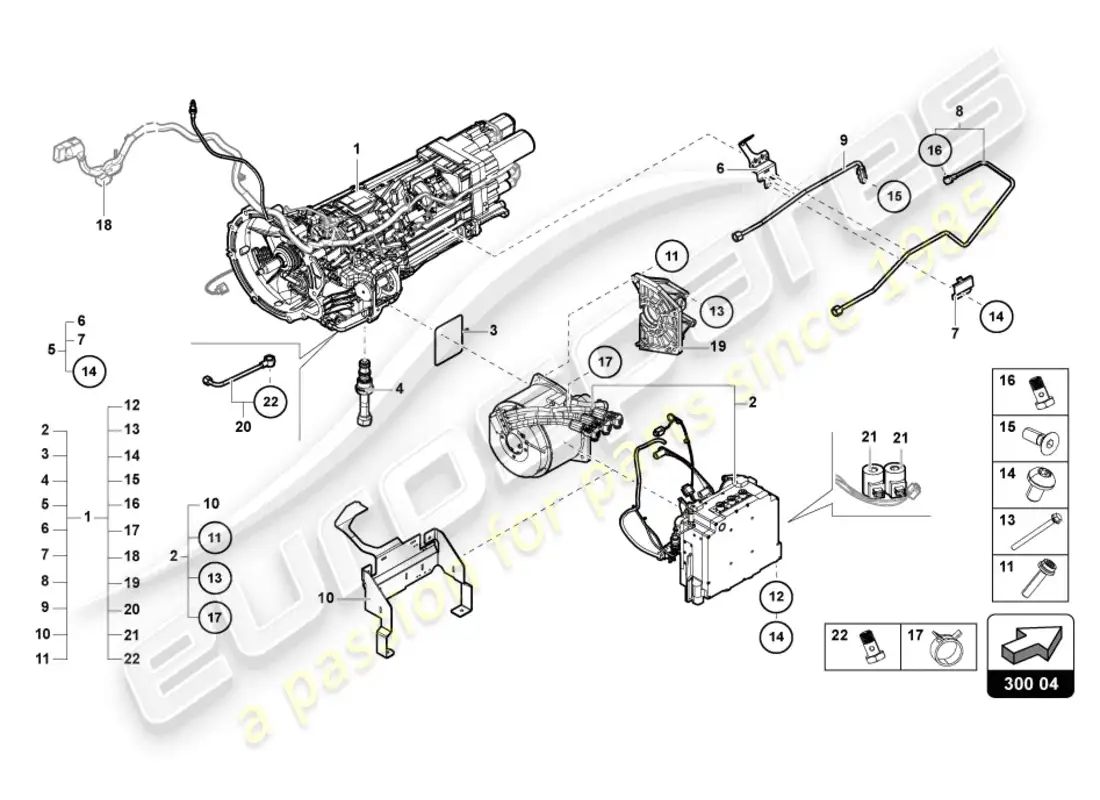 lamborghini countach lpi 800-4 (2022) caja de cambios diagrama de piezas