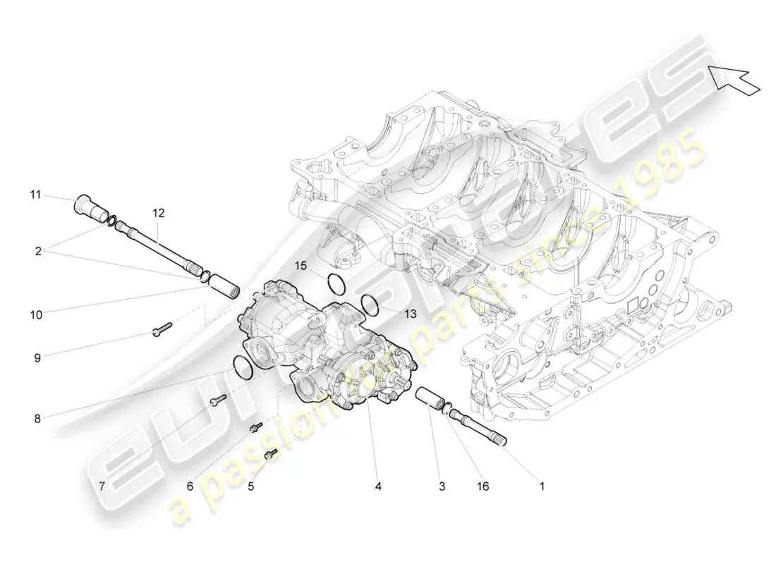 lamborghini gallardo spyder (2008) bomba de aceite diagrama de piezas