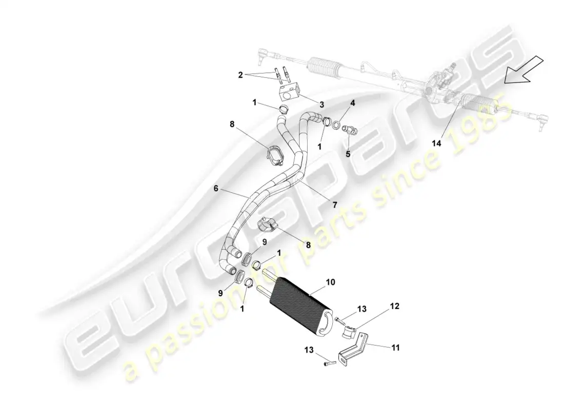 lamborghini gallardo coupe (2006) enfriador de aceite lhd diagrama de piezas