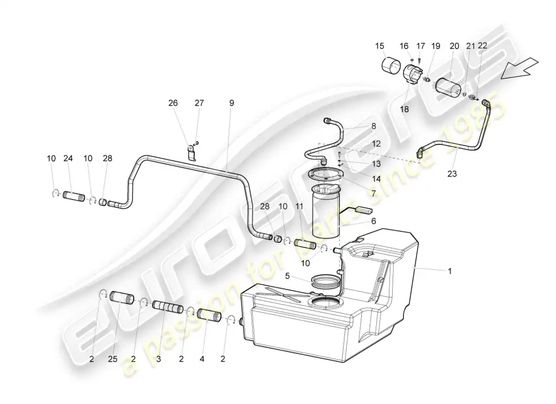 diagrama de pieza que contiene el número de pieza n91115201