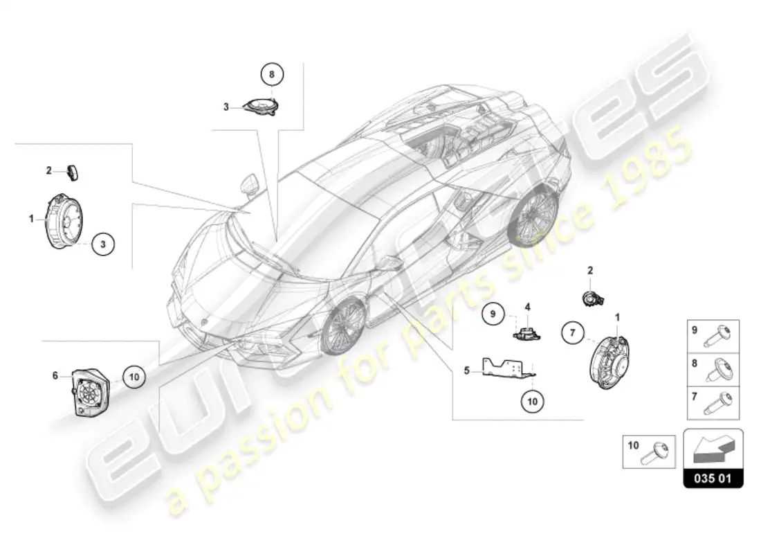 diagrama de pieza que contiene el número de pieza 47b035453