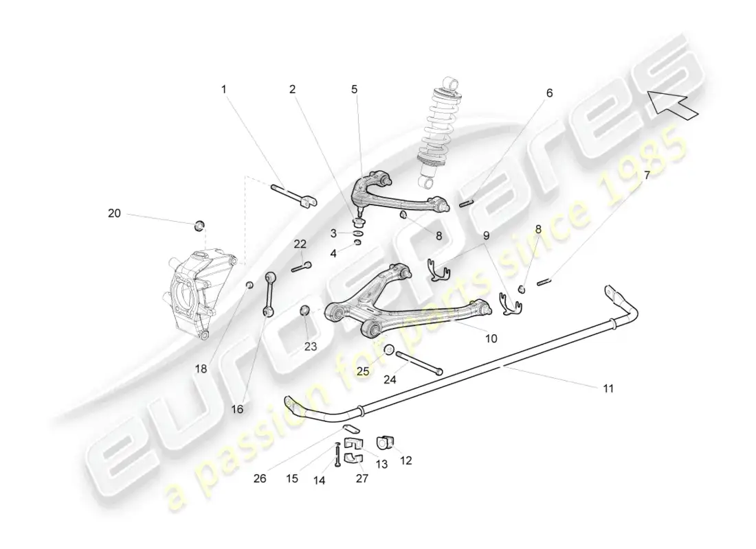 lamborghini gallardo spyder (2008) eje posterior diagrama de piezas