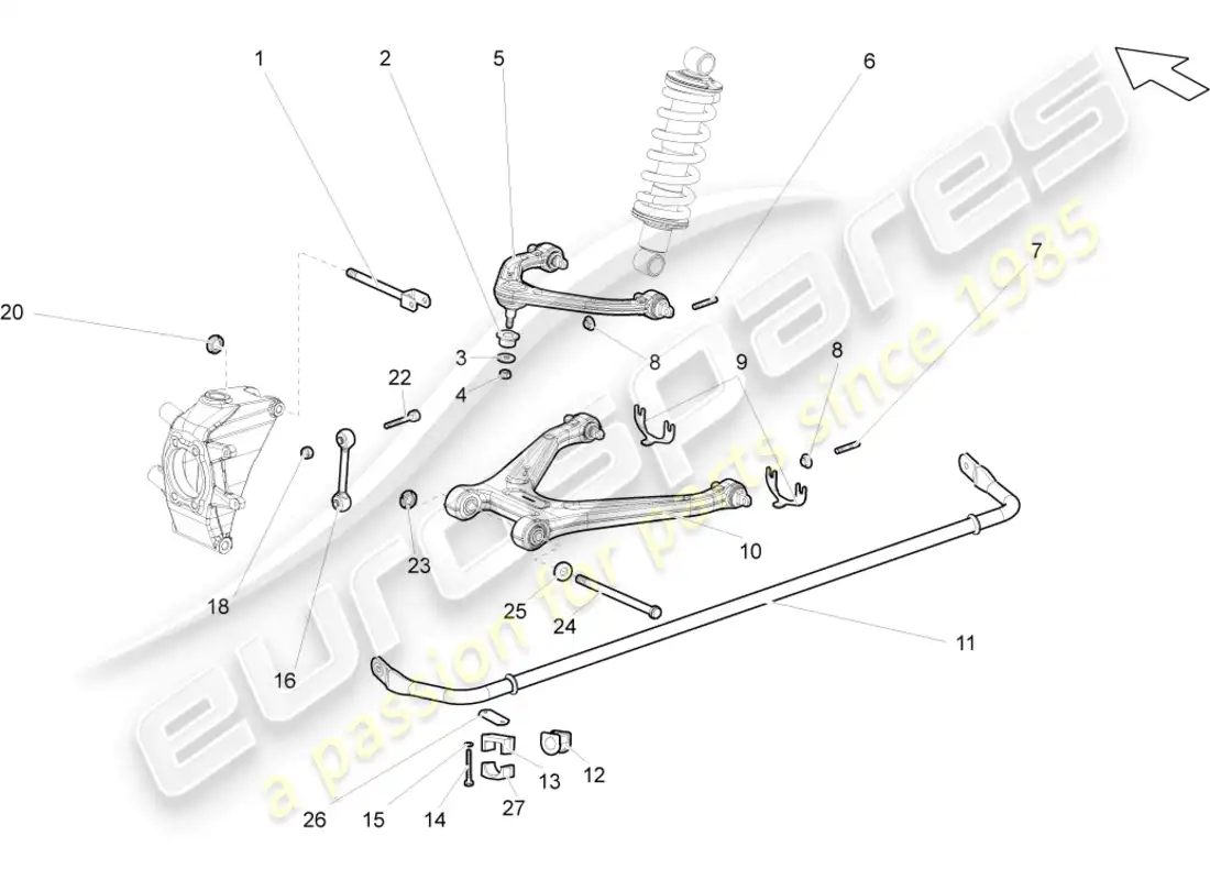 lamborghini gallardo spyder (2008) eje posterior diagrama de piezas