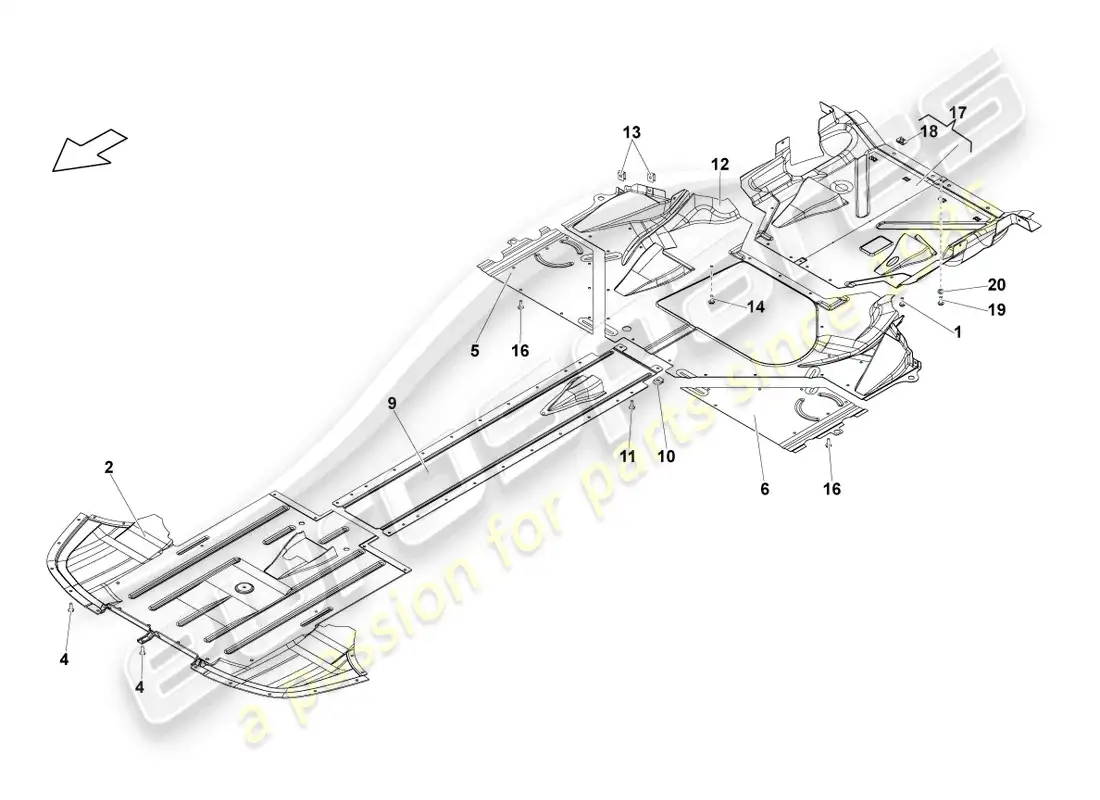 lamborghini lp570-4 sl (2014) adorno de bajos diagrama de piezas